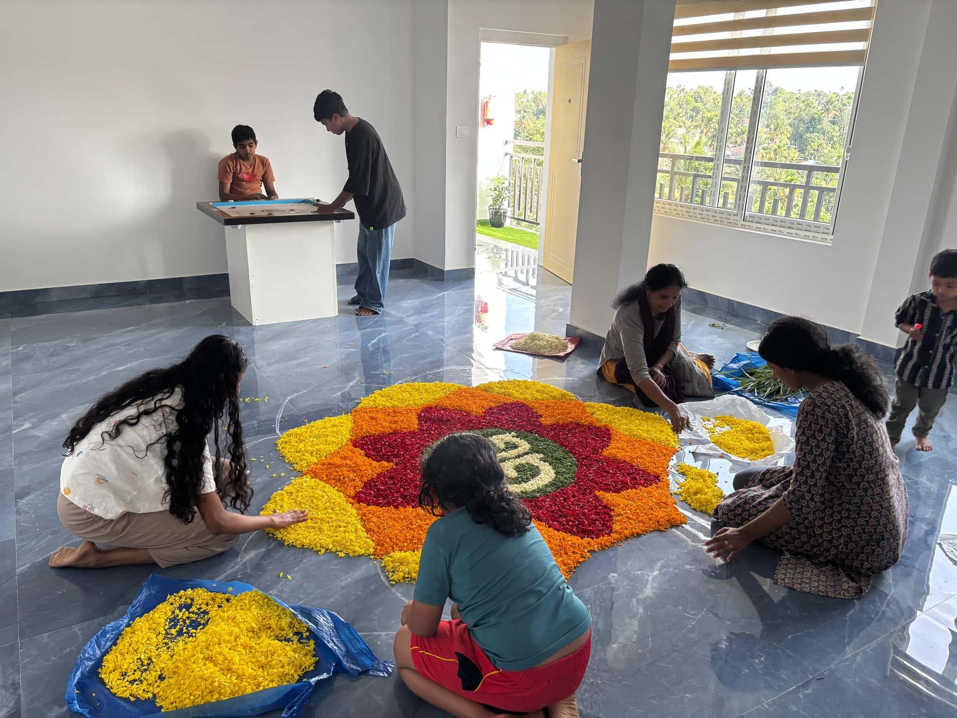 Residents celebrating festival together
